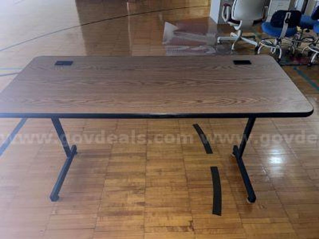 Steel frame, laminate top work table