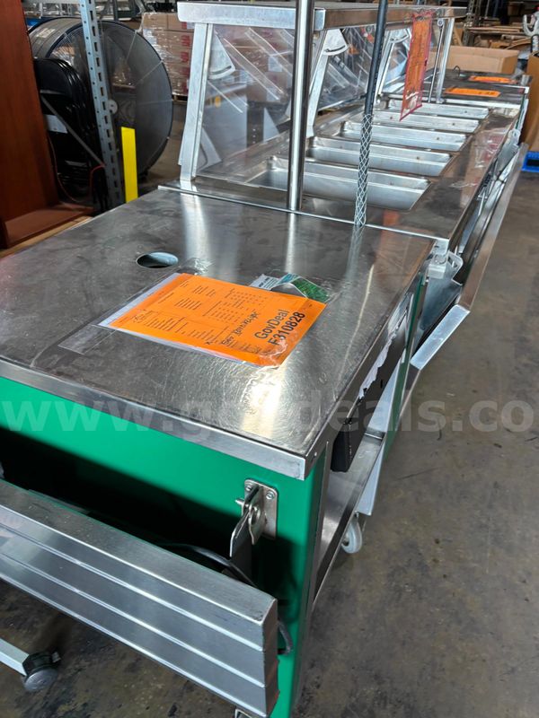 HOT SERVING LINE AND 3 FRONT DRAWER CAFE CART SOLD AS IS