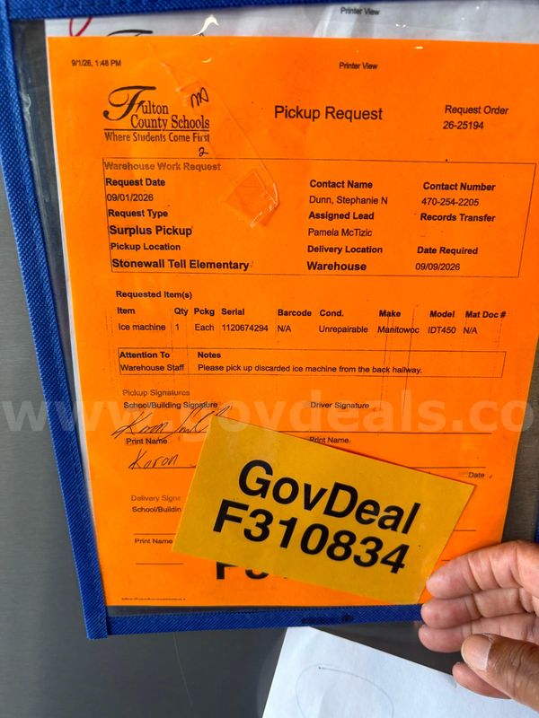 Ice Machine Unrepairable Sold As Is
