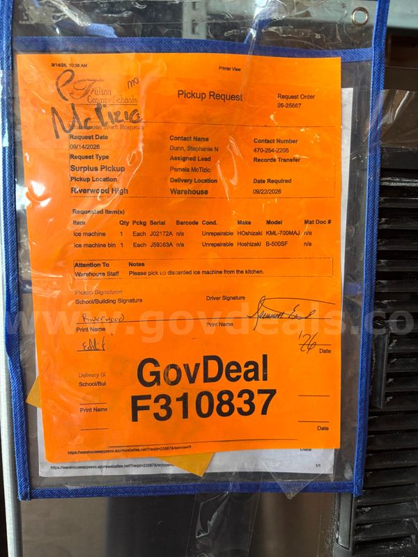 Ice Machine Unrepairable Sold As Is