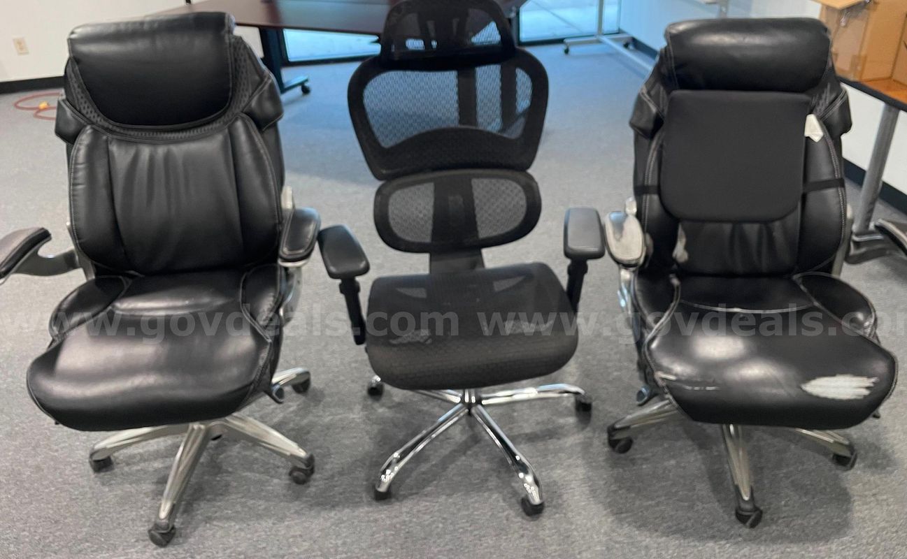 Three office chairs