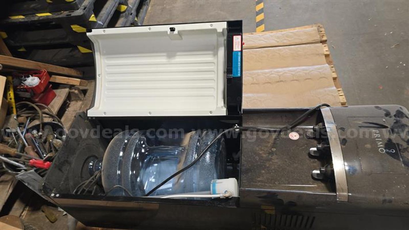 Primo Water Cooler, Carts, Gas Detectors & Chargers and Misc. Parts Boxes