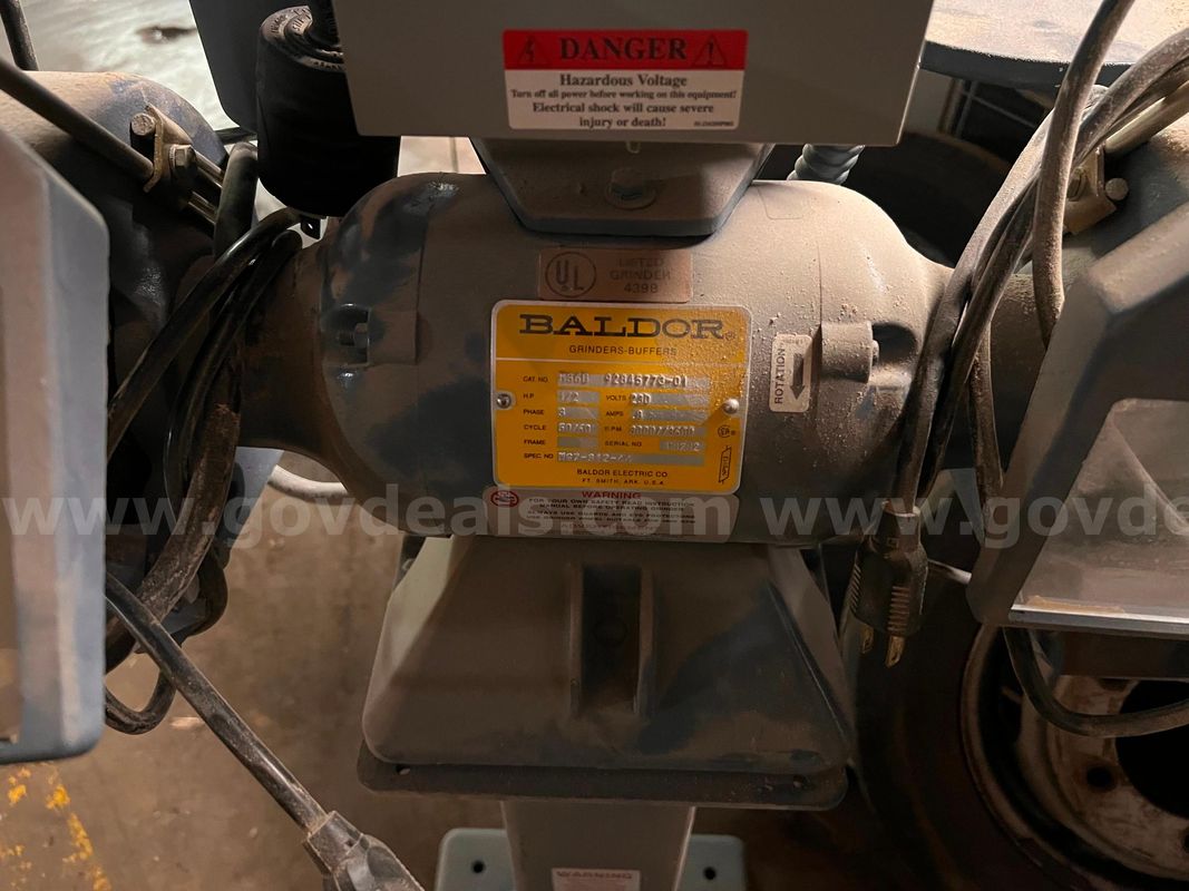 Baldor grinder with stand