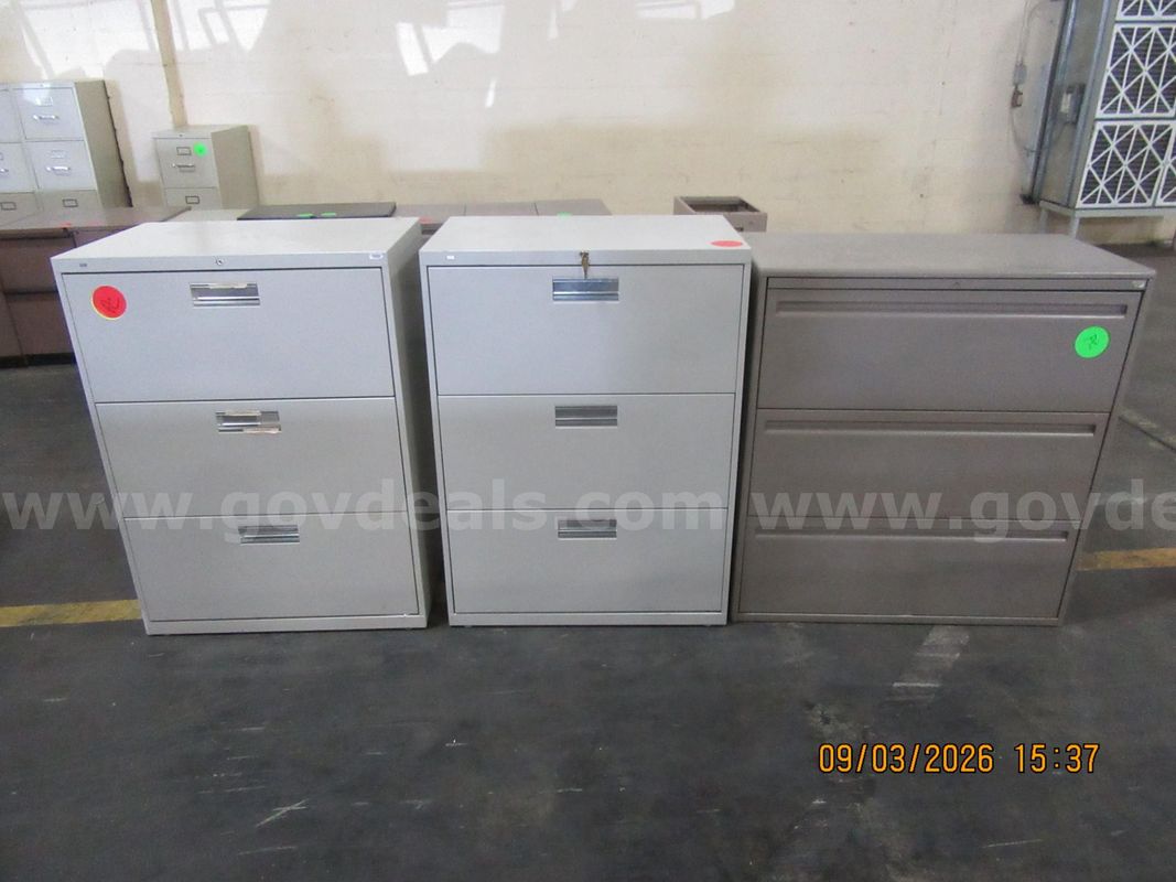 Lot of 3 Lateral File Cabinets