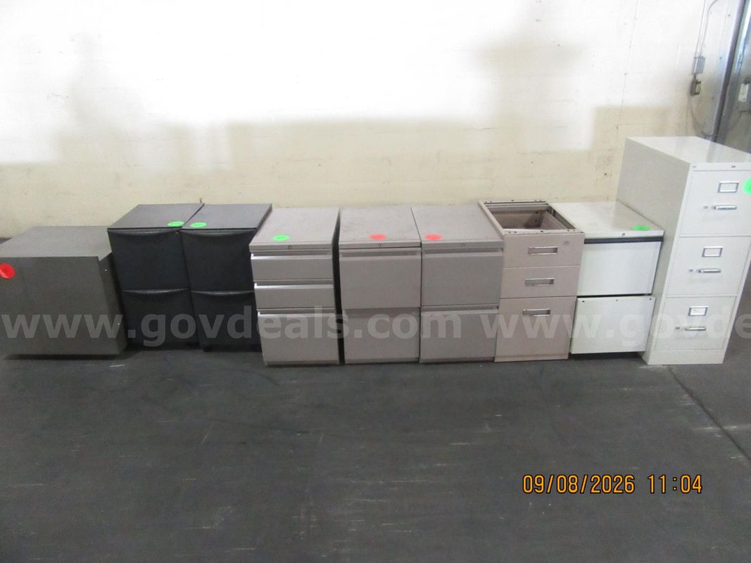 Lot of 9 Various File Cabinets