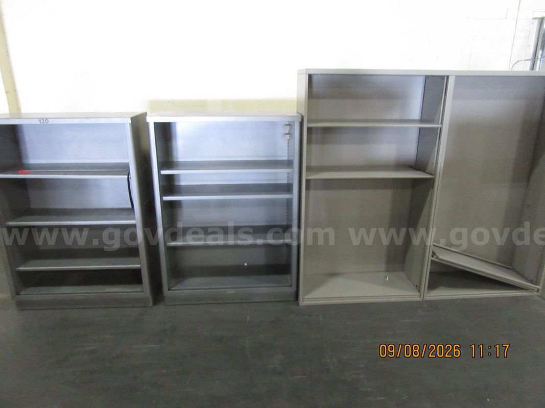 Lot of 4 Metal Bookcases