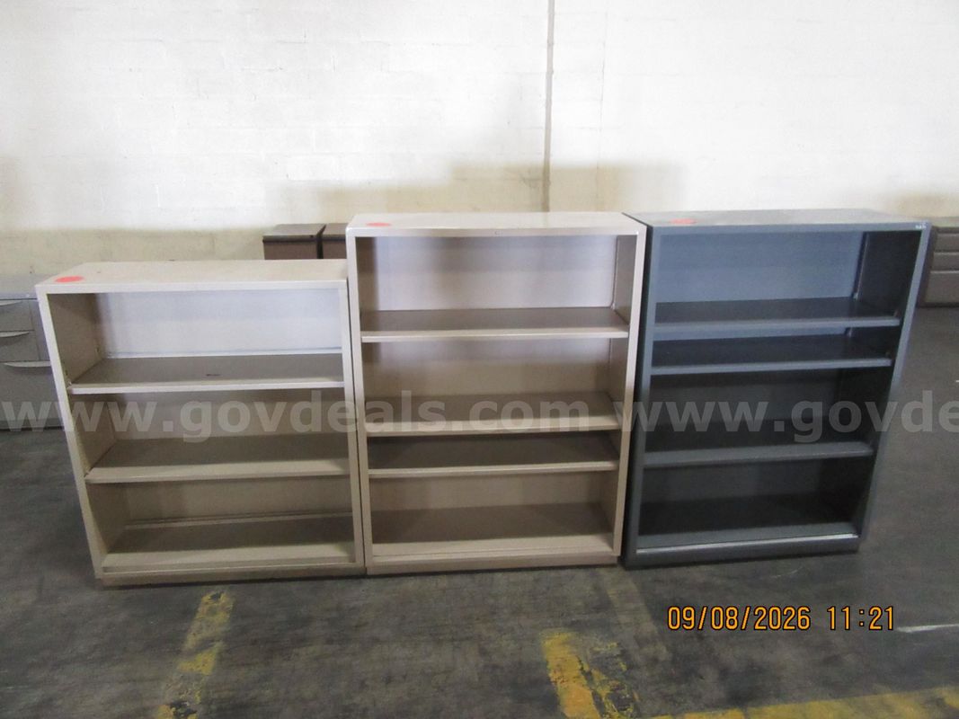 Lot of 3 Metal Bookcases