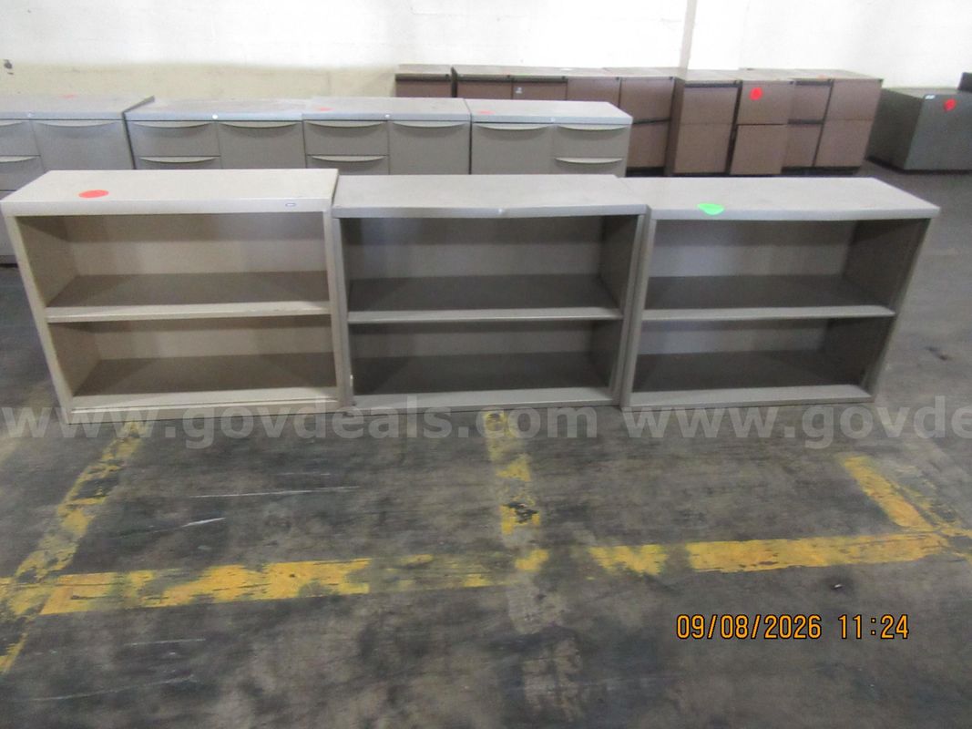 Lot of 3 Metal Bookcases