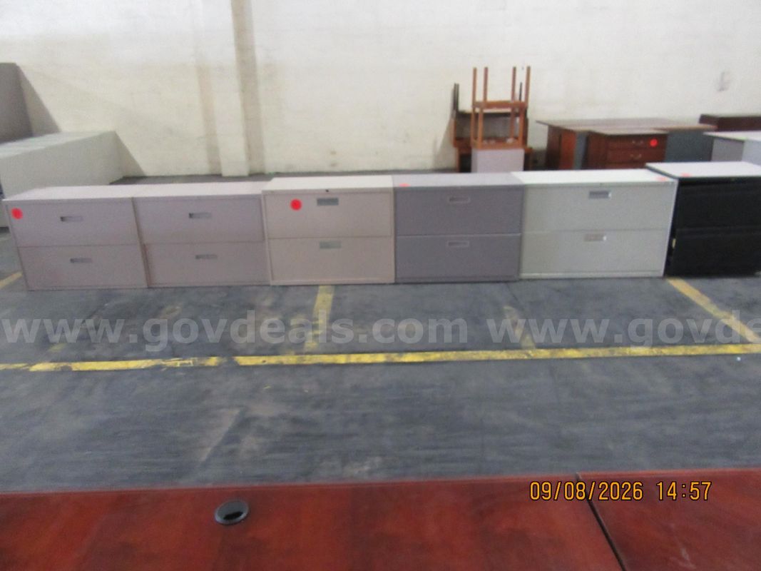 Lot of 6 Various Lateral File Cabinets