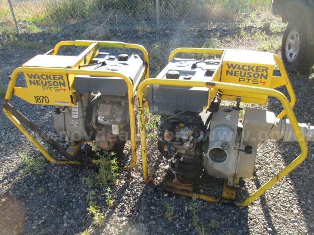 Wacker Neusen water/trash pumps with 4" inlet/outlet