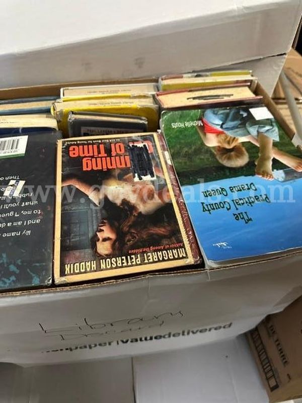 Pallets of middle school library books