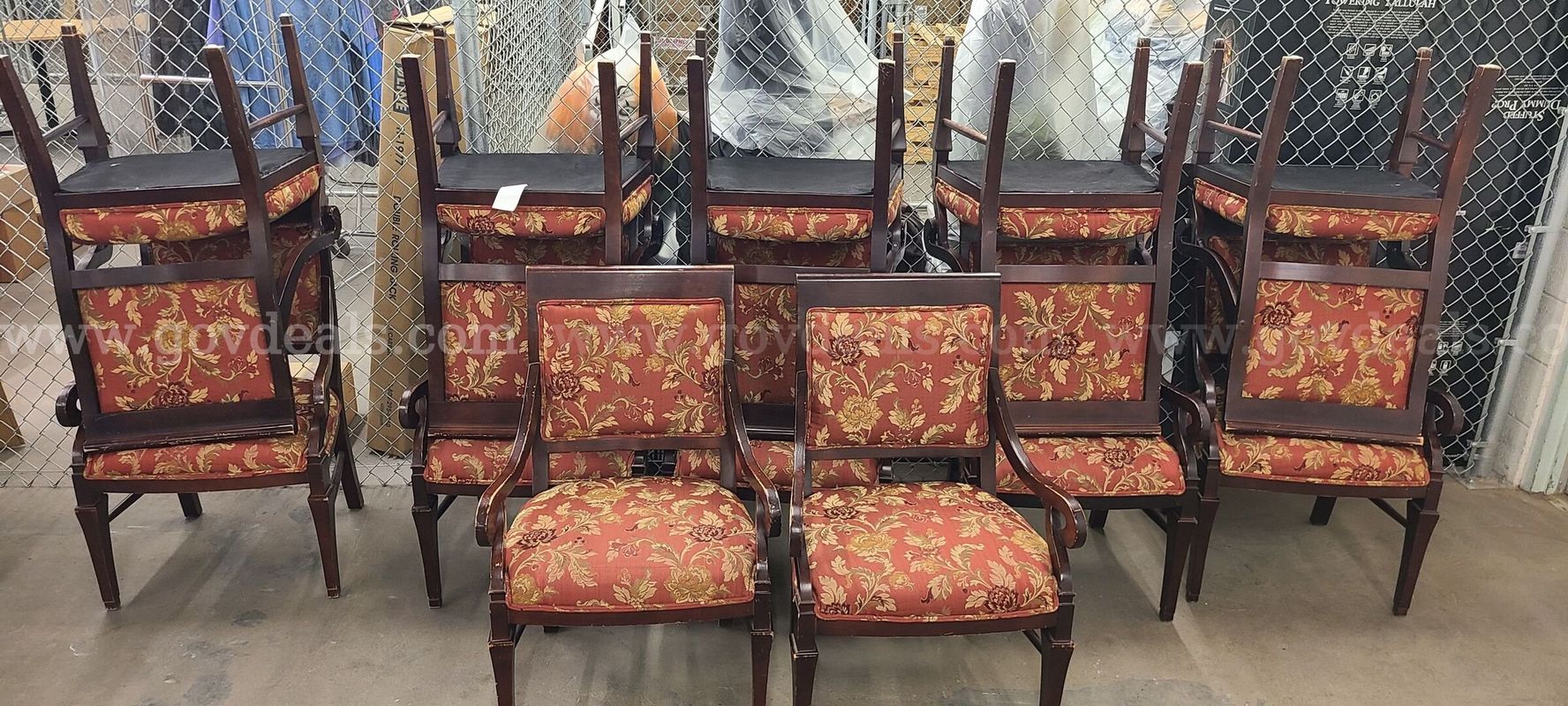12 Wood Arm Chairs