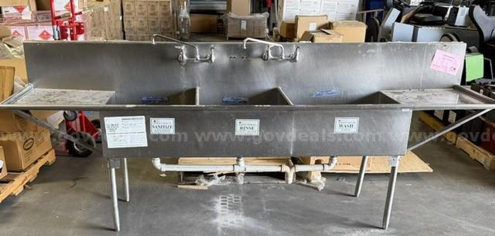 Commercial Stainless-Steel Sink (1) Must Pick Up Quick!
