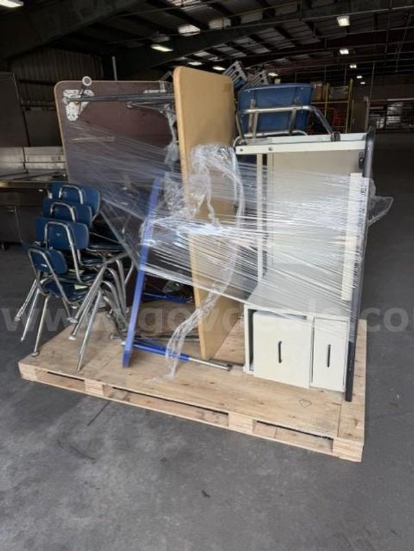 Lot # 3 Pallet of Misc. Desk, Chairs and Tables. Must Be Picked Up Quick!