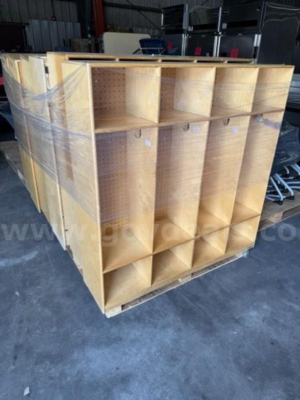 Lot # 4 Pallet of Misc. Wood Cubbies. Must Be Picked Up Quick!