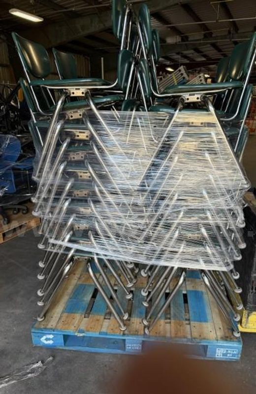 Lot # 5 Pallet of Green 18" Chairs (40). Must Be Picked Up Quick!