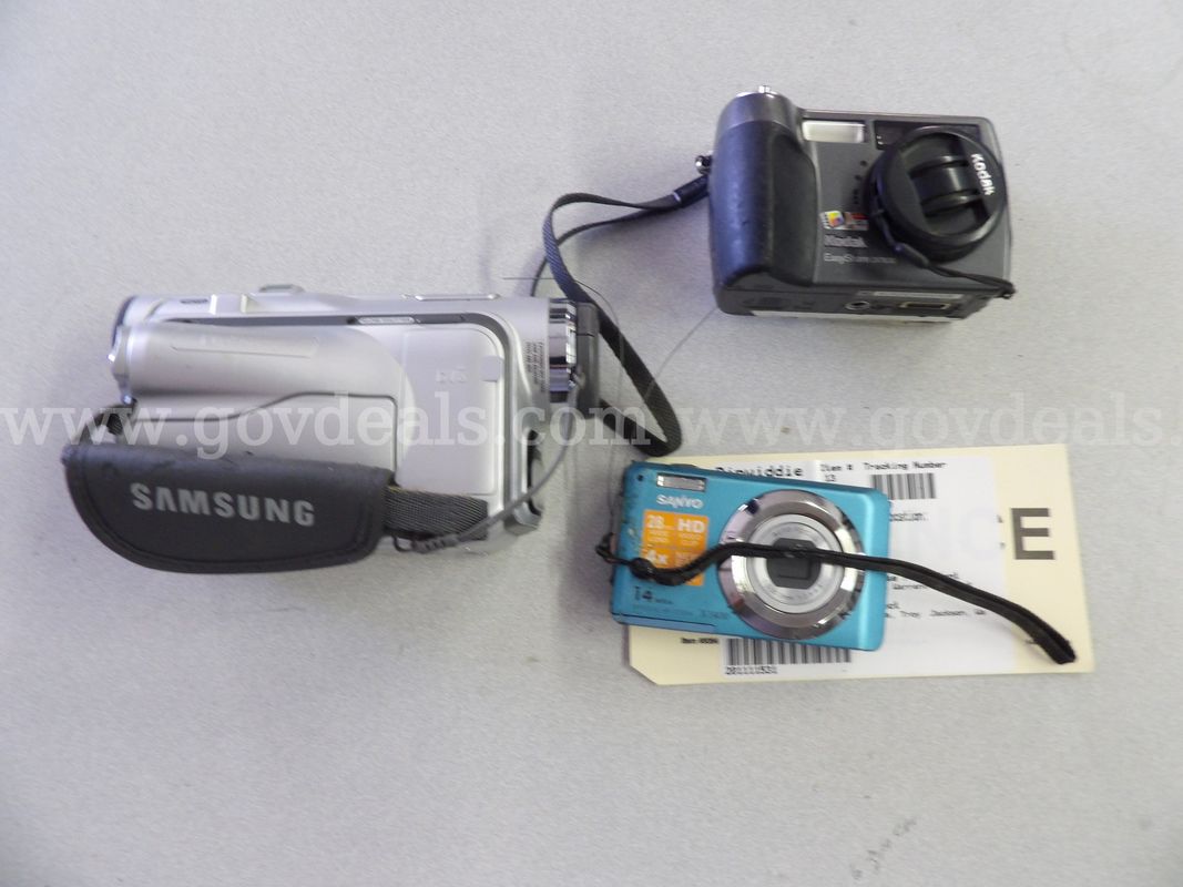 Sanyo Digital Camera, Kodak Digital Camera, and Samsung Digital Video Camera