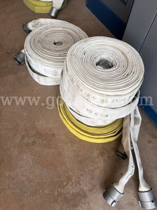 Lot of 24 sections of used fire hose