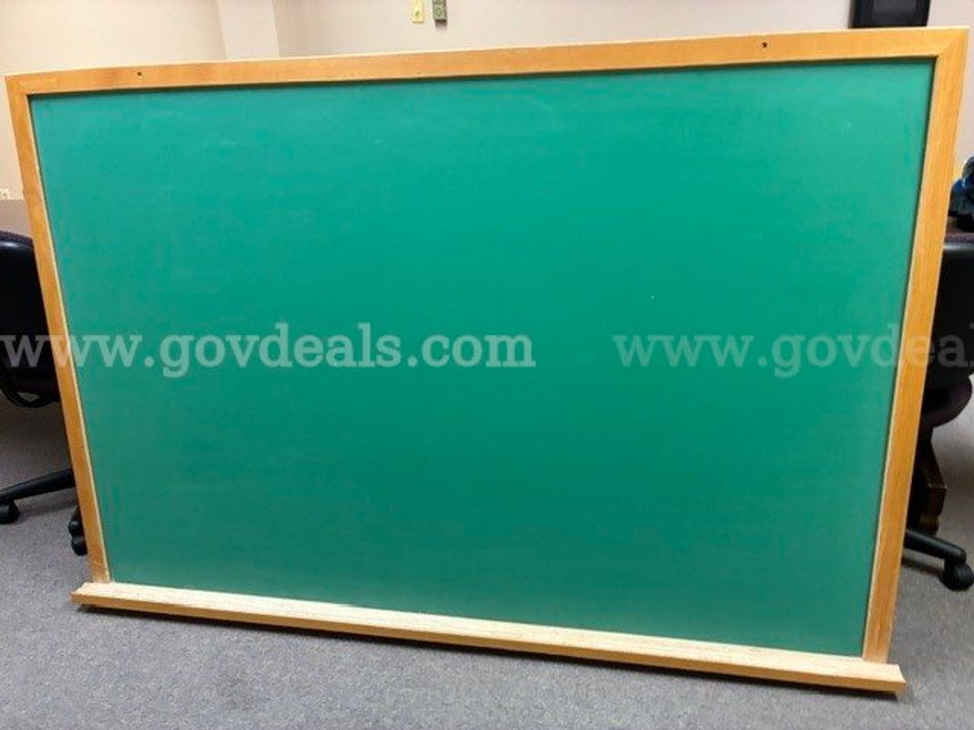 Chalk Board (75" x 50", green, wooden frame)