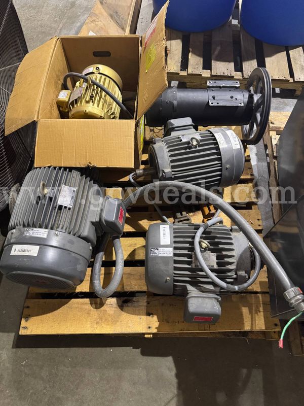 Bundled lot of 5 various HP 3 phase motors