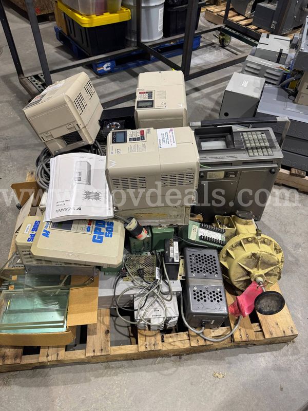 Bundled lot of electrical and motor control components, VFD's, refrigerant compressor