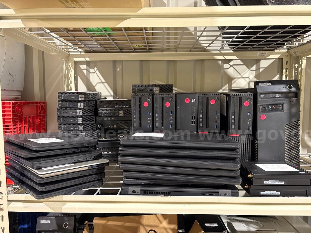 lot of laptops, desktops, printers