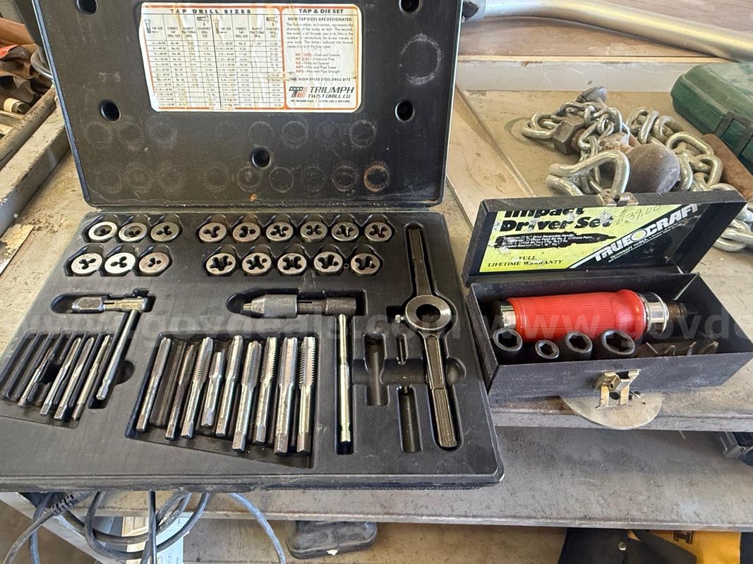 Pair of hand Tool sets (Tap and Die set/ Impact Driver Set)