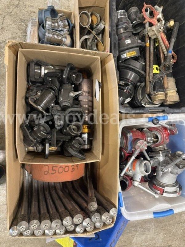 106-Piece Fire Hose Nozzle & Appliance Lot - Akron, Elkhart, Storz, Valves & Fittings