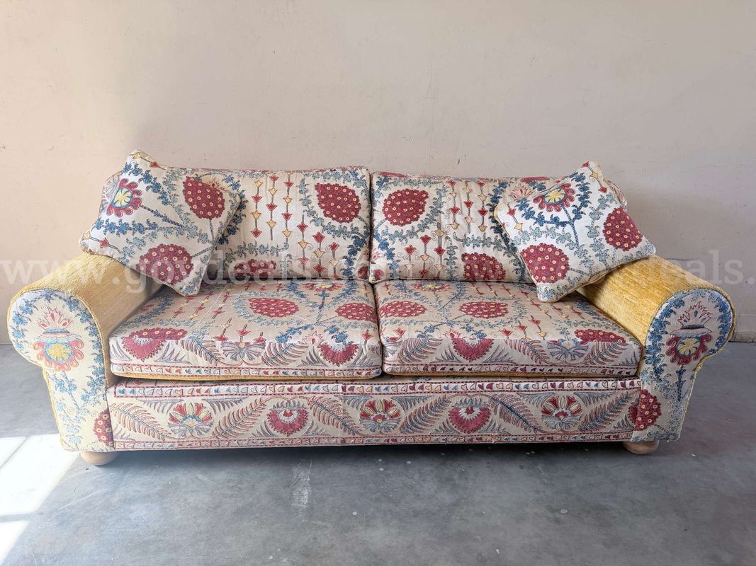 7' Custom Silk Sofa