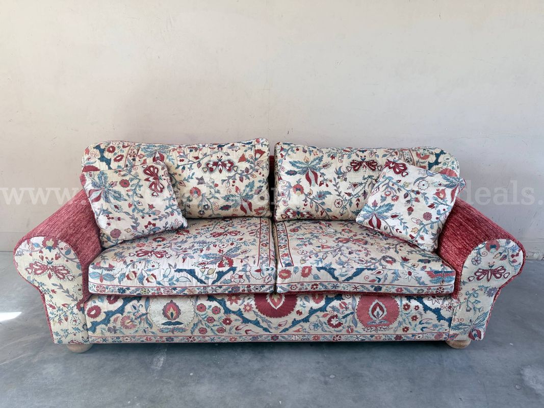 7' Custom Silk Sofa