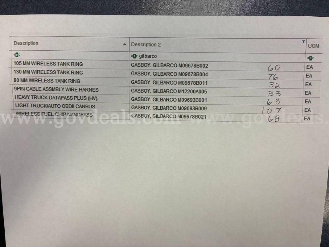 Miscellaneous Gilbarco Fuel System Parts