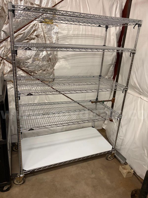 Rolling Wire Shelving Unit