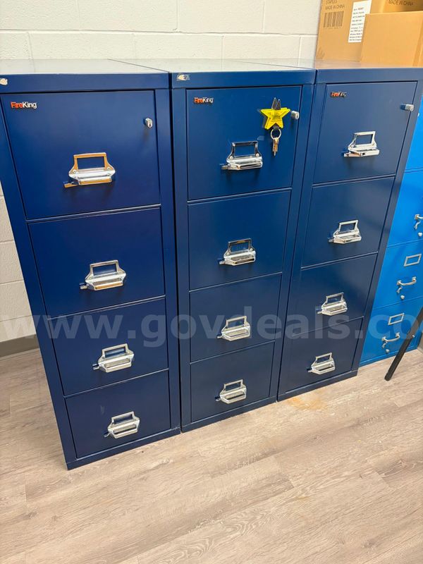 (3) Four Drawer, Fireproof file cabinets.