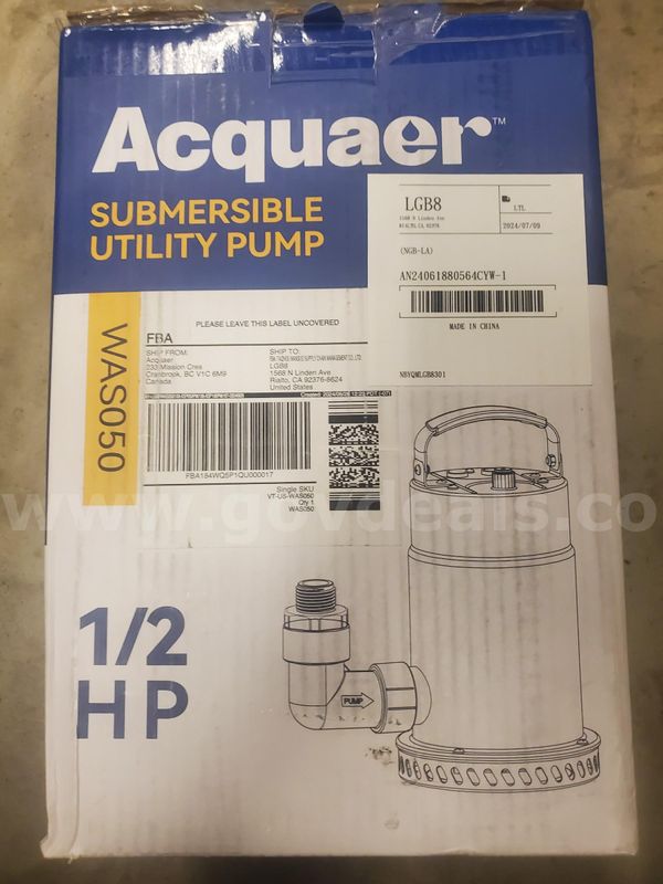 1/2 HP Submersible Utility Pumps! Sump Pumps! Lot of 4! Acquaer