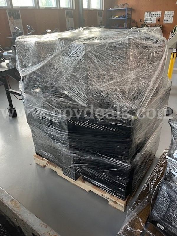 A pallet of Dell Computer Towers and Viewsonic LED Monitors (E*WASTE)
