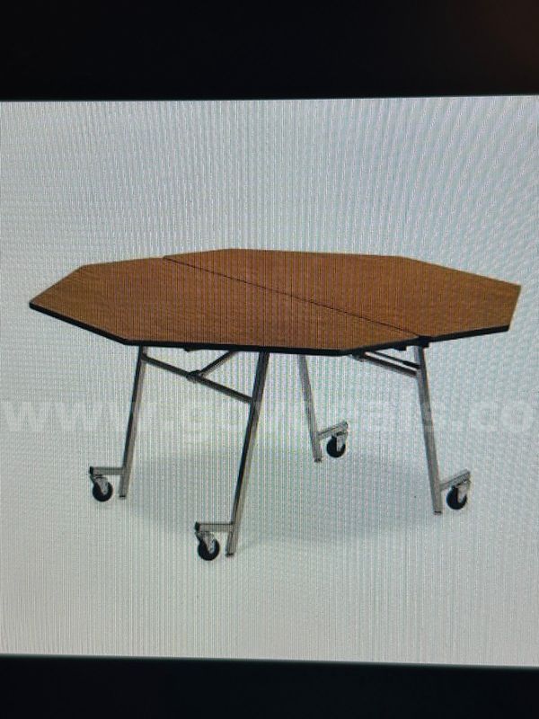 Cafeteria Tables_Octagon 60dia_Wood Grain