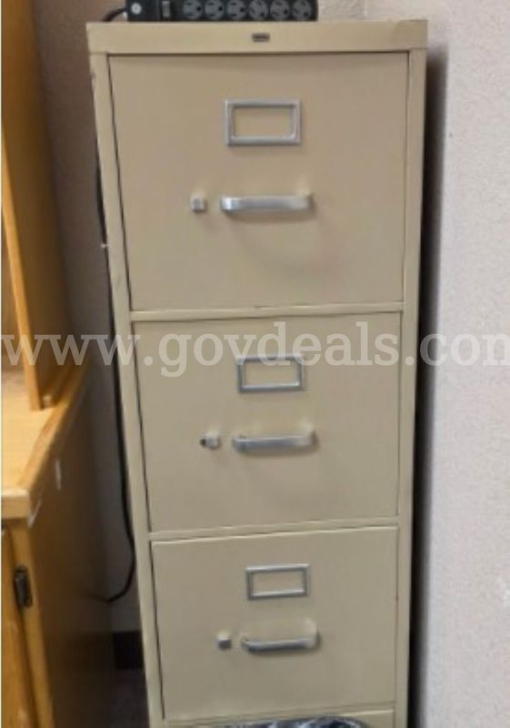 3 Vintage 4-drawer vertical file cabinets