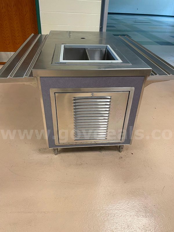 Two Serving Line Units with Cashier Drawers and Cold Wells