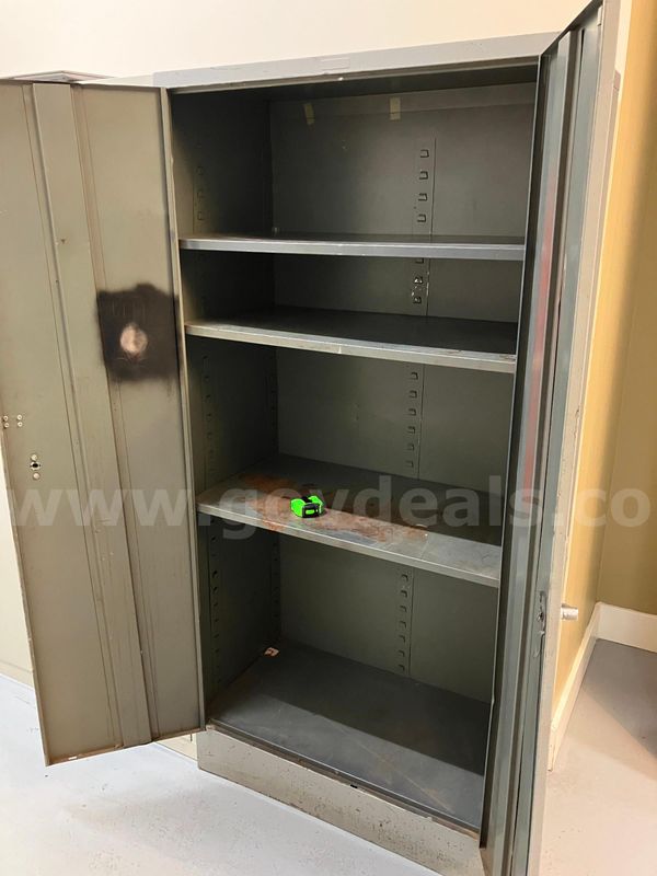 36"x18"x72" (WxDxH) Gray 3 Shelf Steel Cabinet