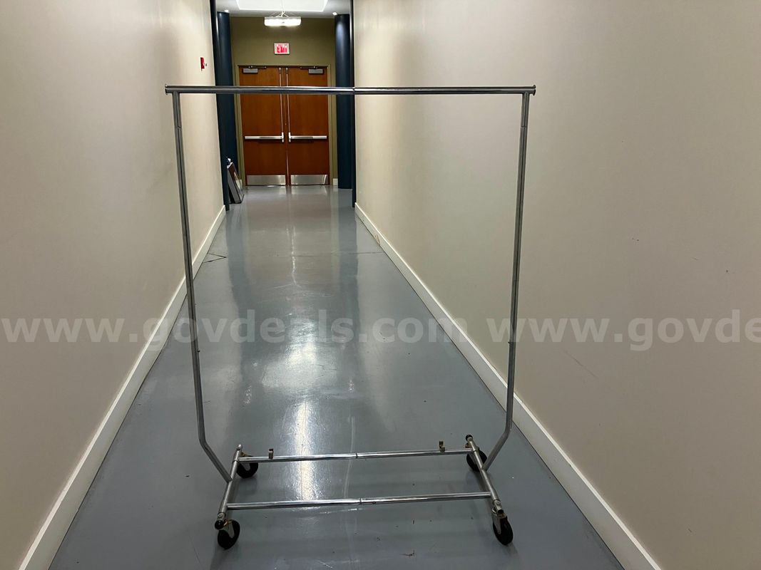 50" Chrome Rolling Clothes Rack
