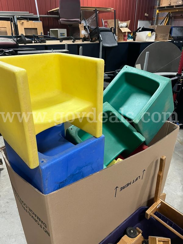 Plastic chairs from a preschool