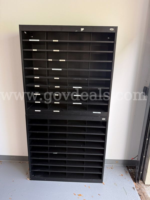 storage unit with small slots for folders or mail
