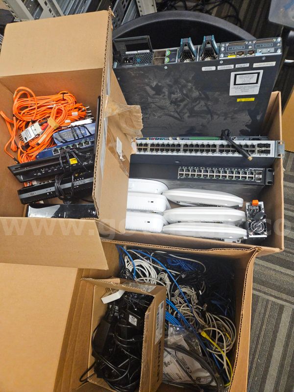 Networking Equipment Lot – Switches, Access Points, cables, etc