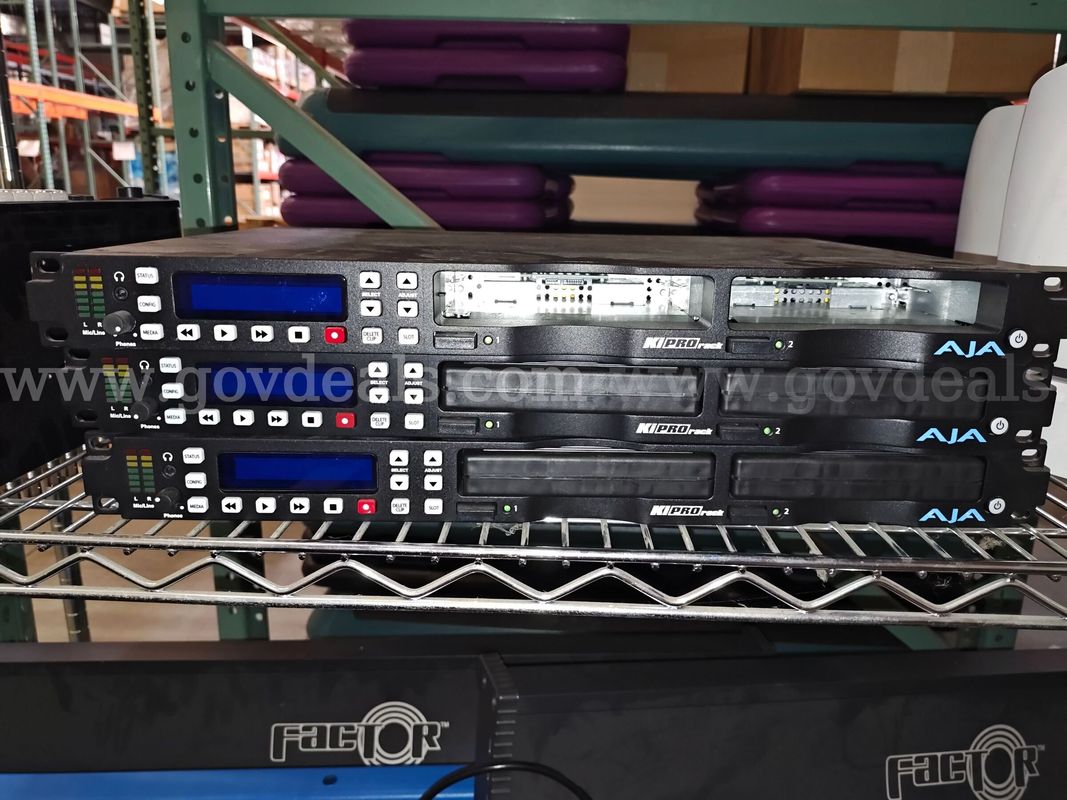 AJA Ki Pro Rack 1RU File-Based Digital Video Recorders with KiStor Hard Drives (Lot of 3 Recorders, 4 Drives)