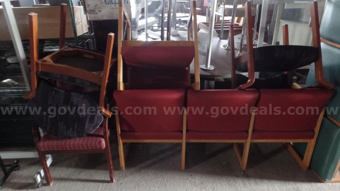 wood chairs and bench