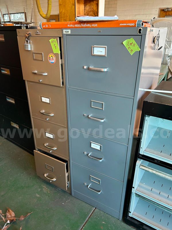 5 four drawer file cabinets lot 11