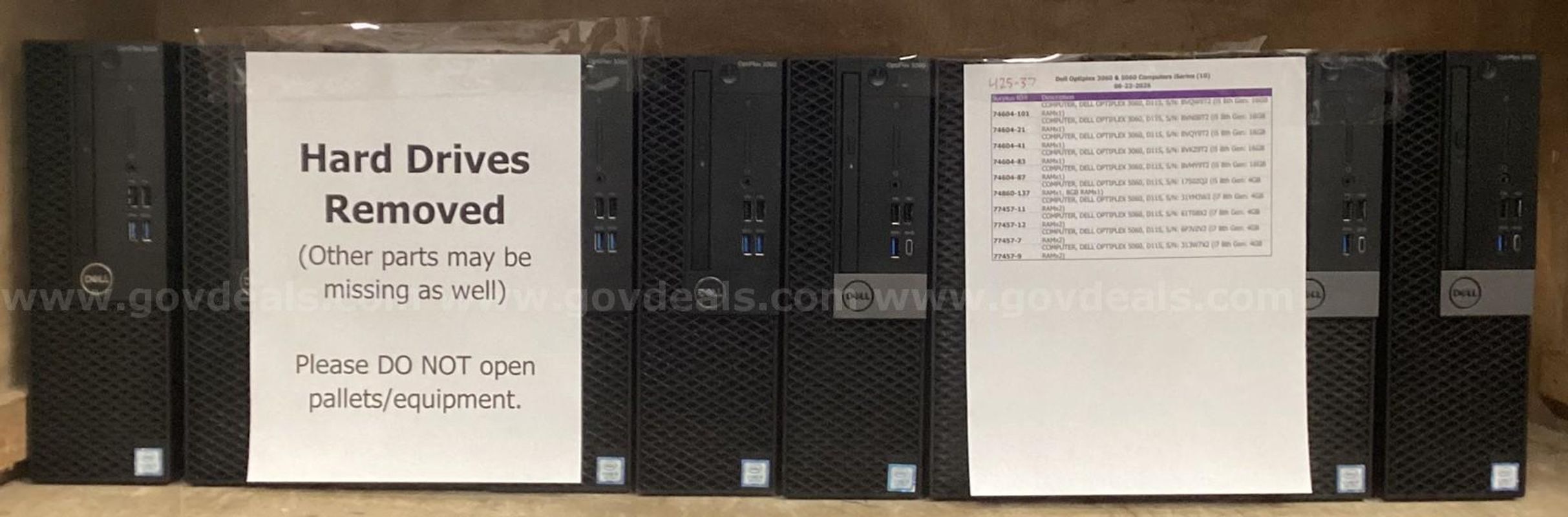 Lot of 10 Computers: Dell Optiplex iSeries Gen 8 (Hard Drives Removed) (425-37)