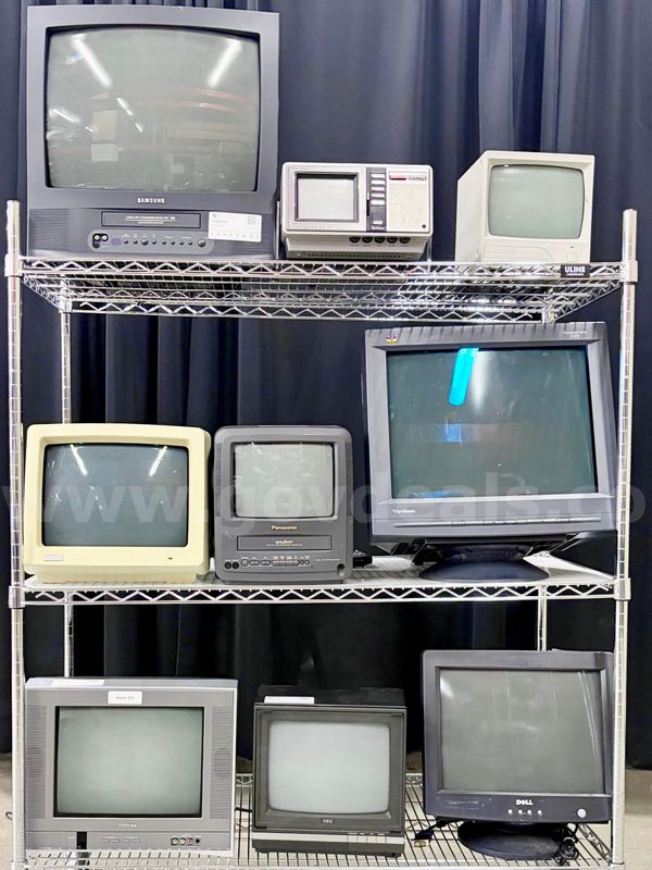 Lot of 9 CRT Monitors: Video & Computer Styles (426-28)