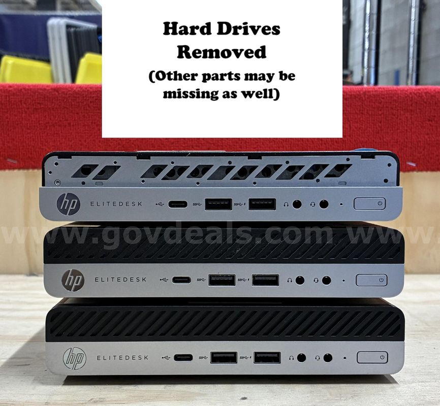 Lot of 16 Computers: HP EliteDesk 800 G4/G5 Mini (Hard Drives Removed) (427-5)