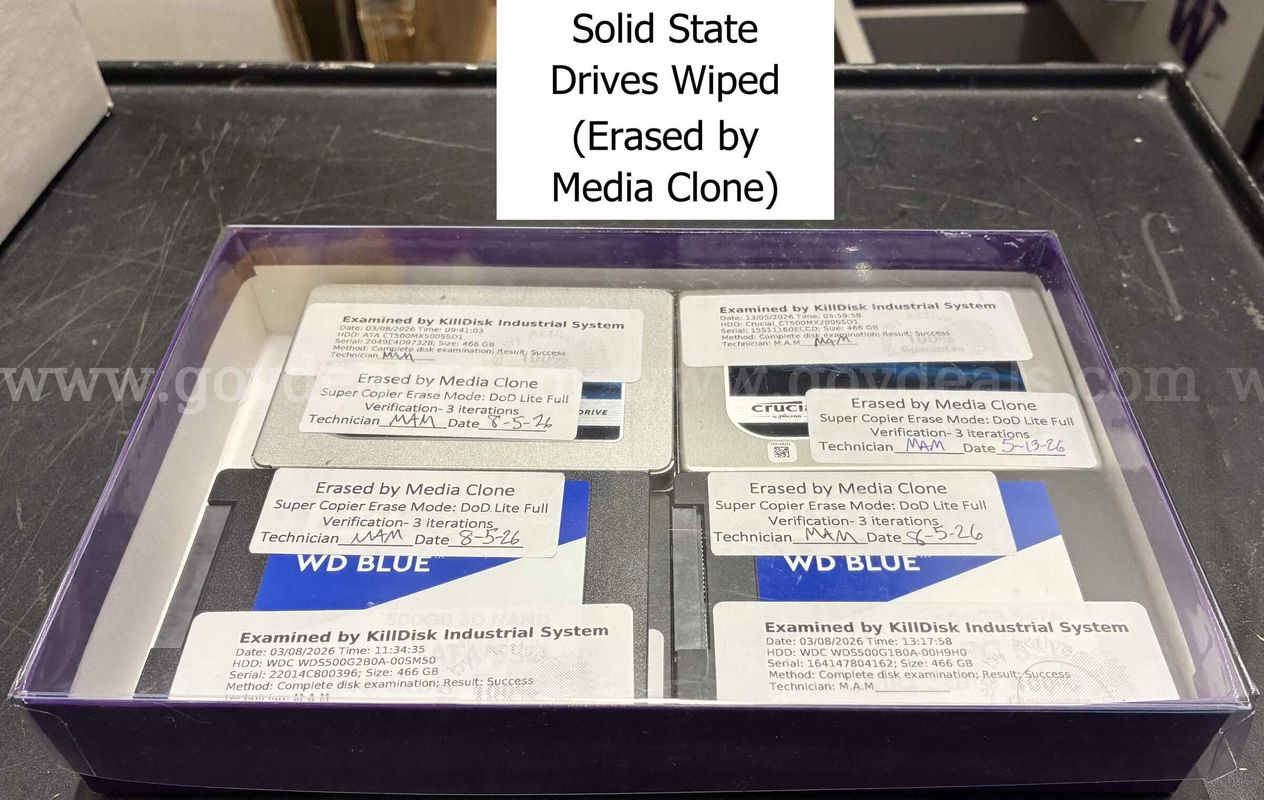 Lot of 12 Solid State Drives: 2.5" SATA Crucial & Western Digital 500-512GB (Wiped) (427-24)
